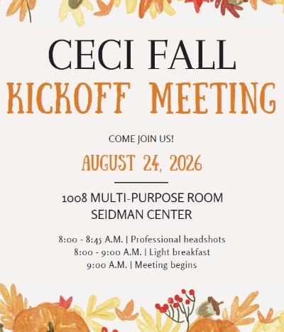 CECI Fall Kickoff Meeting flyer